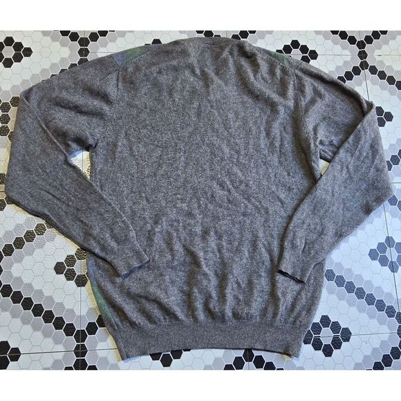 IMPERMEABLE Platinum Mens Sweater 100% 2-Ply Cashmere Pullover Argyle Sweater - Picture 5 of 11